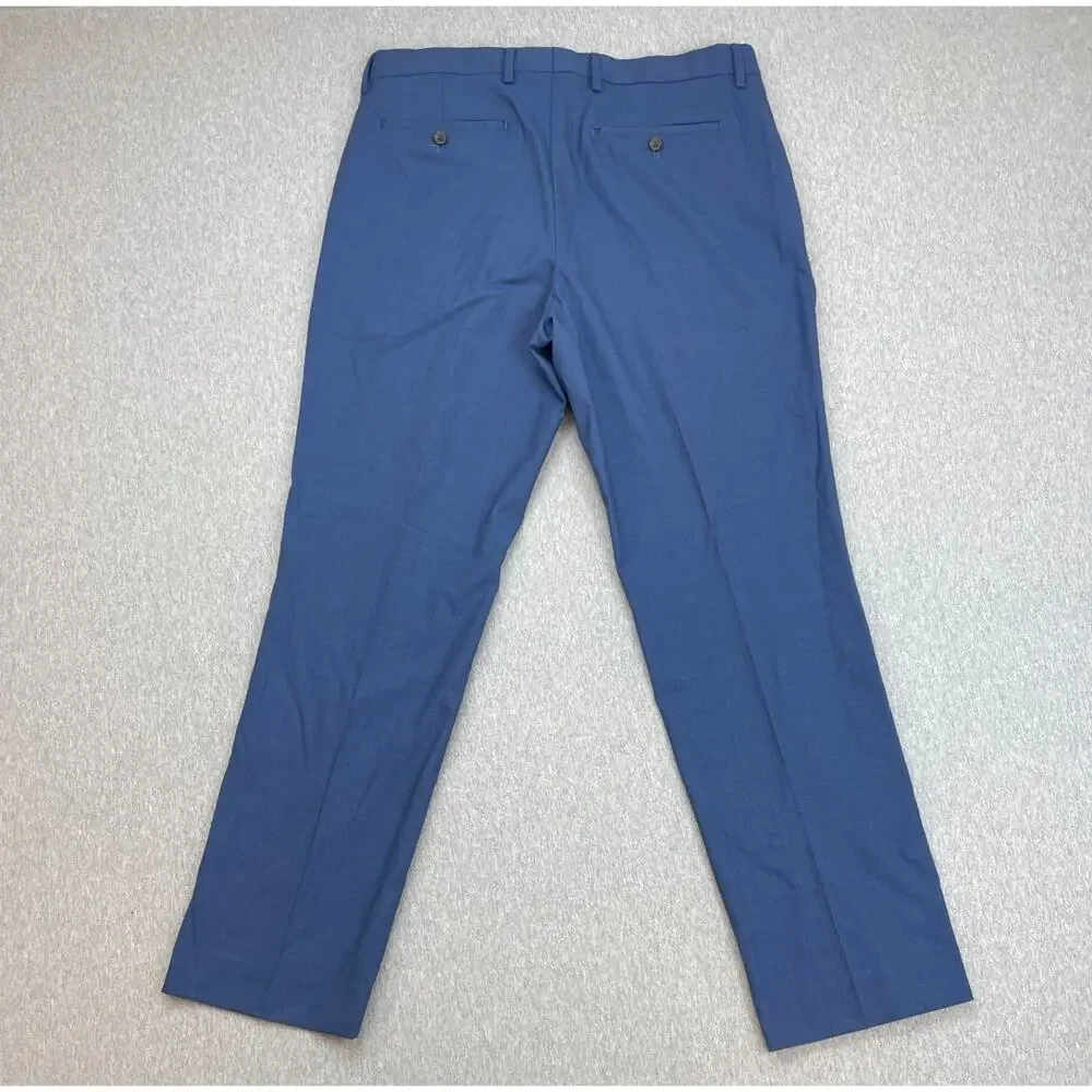 Banana Republic Pants Mens 33 x 30 Blue Wool Blend Stretch Slim Fit